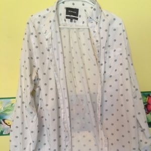 White Patterned Button Down